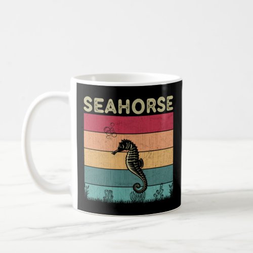 Distressed Seahorse  Boys Girls Retro Style Seahor Coffee Mug