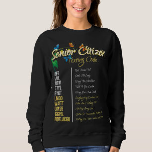 Distressed Senior Citizen Texting Code Grandpa But Sweatshirt