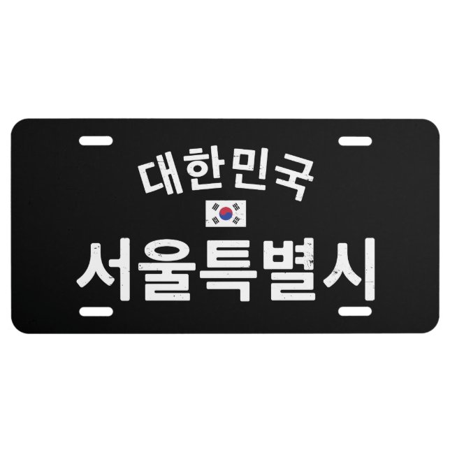 Distressed Seoul South Korea License Plate (Front)