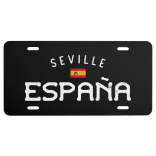 Distressed Seville Spain (España) License Plate