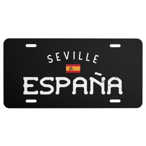 Distressed Seville Spain Espaa License Plate