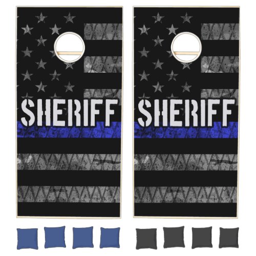 Distressed Sheriff Police Flag Cornhole Set