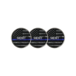 Distressed Sheriff Police Flag Golf Ball Marker
