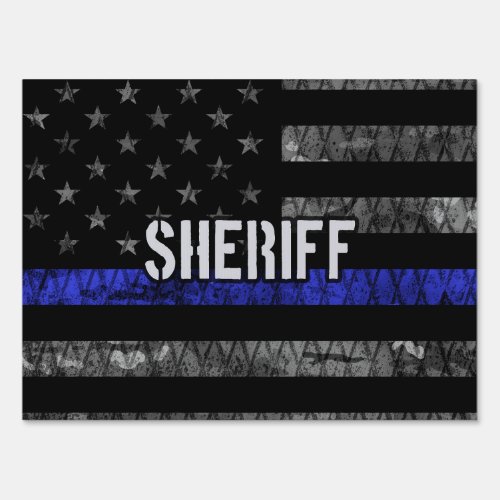 Distressed Sheriff Police Flag Sign