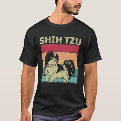 Distressed Shih Tzu Dog  Boys Girls Retro Shih Tzu T-Shirt