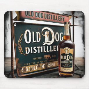 Distressed Sign Advertising OLD DOG RUM Mouse Pad