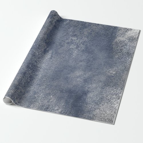 Distressed Silver Gray Grungy Blue Wrap Wrapping Paper