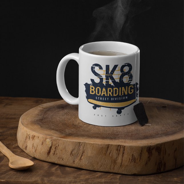 Distressed SK8 Boarding Street Division Coffee Mug (Creator Uploaded)