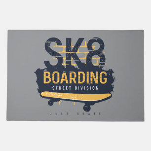 Distressed SK8 Boarding Street Division Doormat