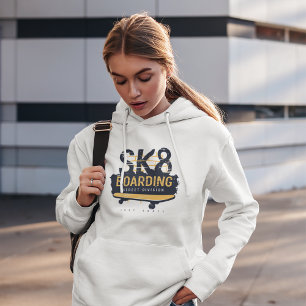 Distressed SK8 Boarding Street Division Hoodie