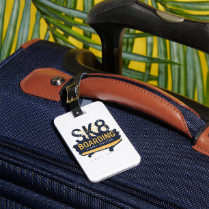 Distressed SK8 Boarding Street Division Luggage Tag