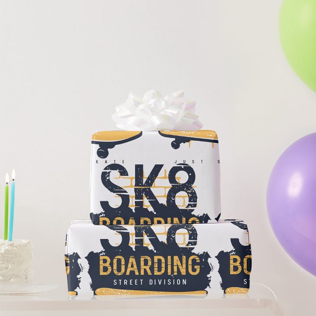 Distressed SK8 Boarding Street Division Wrapping Paper (Creator Uploaded)