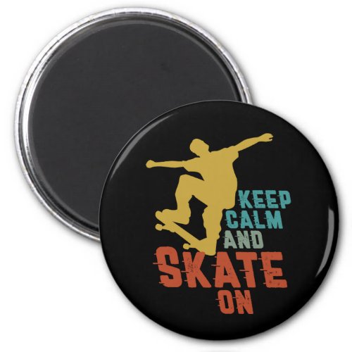 Distressed Skateboarding Keep Calm and Skate On Magnet