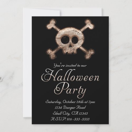 Distressed Skull Bones HALLOWEEN PARTY Invitations