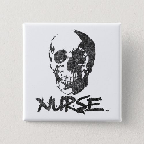 distressed skull nurse halloween spooky graphic button