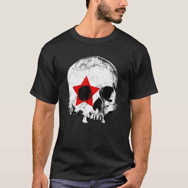 Distressed Skull Punk Goth Aesthetic Grunge Graphi T-Shirt (Front)