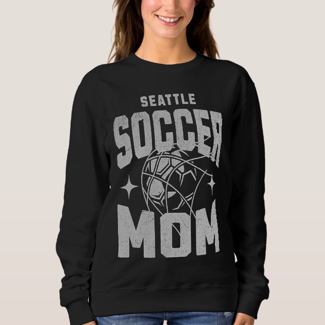 Distressed Soccer Mom Seattle Washington Sweatshirt (Front)