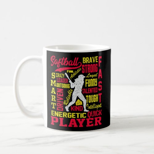 Distressed Softball Player Best Traits Perfect Pra Coffee Mug