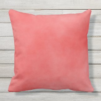 Distressed Solid Coral Rose Outdoor Pillow