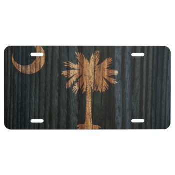 Distressed South Carolina Flag License Plate by OfficialFlags at Zazzle