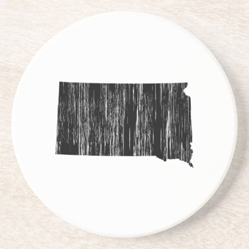 Distressed South Dakota State Outline Sandstone Coaster