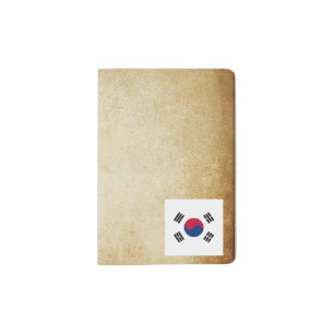 Distressed South Korea Flag Passport Holder