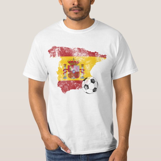 Distressed Spain Soccer T-Shirt (Front)