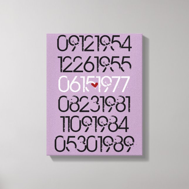 Distressed Special Dates Canvas Print (Front)