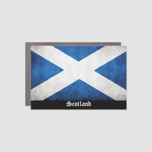 Distressed St Andrews Cross Scotland Flag Car Magnet