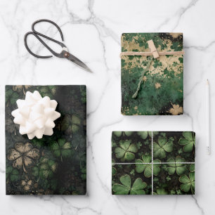 Distressed St. Patrick's Day Pattern Wrapping Paper Sheets