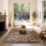 Distressed Star Kazak Area Rug Orange Blue