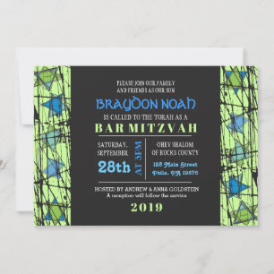 Distressed Stars Bar Bat Mitzvah Invitation