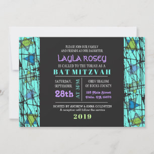 Distressed Stars Bar Bat Mitzvah Invitation