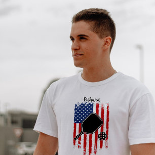 Distressed Stars & Stripes Flag editable name  T-Shirt