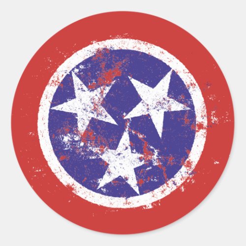 Distressed State Flag Of Tennessee Stickers