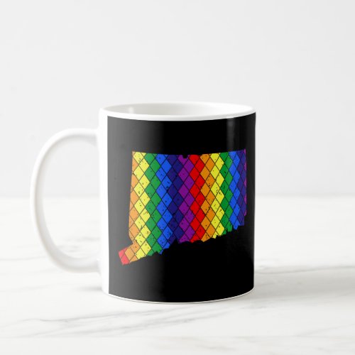 Distressed State of Connecticut LGBT Rainbow Gay P Coffee Mug