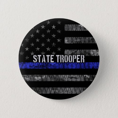 Distressed State Trooper Police Flag Button