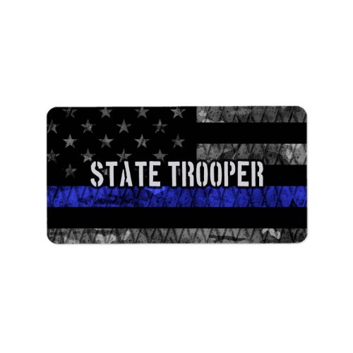 Distressed State Trooper Police Flag Label