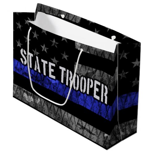 Distressed State Trooper Police Flag Large Gift Bag