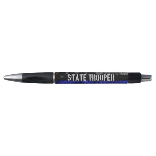 Distressed State Trooper Police Flag Pen