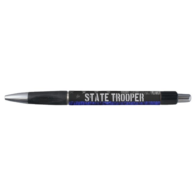 Distressed State Trooper Police Flag Pen (Front)