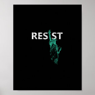 Distressed Statue Of Liberty Resist  Poster
