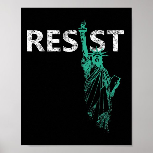 Distressed Statue Of Liberty Resist  Poster (Front)