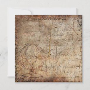Distressed Steampunk Globe Travel Journal Paper Note Card
