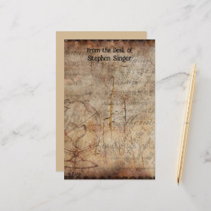 Distressed Steampunk Globe Travel Journal Stationery