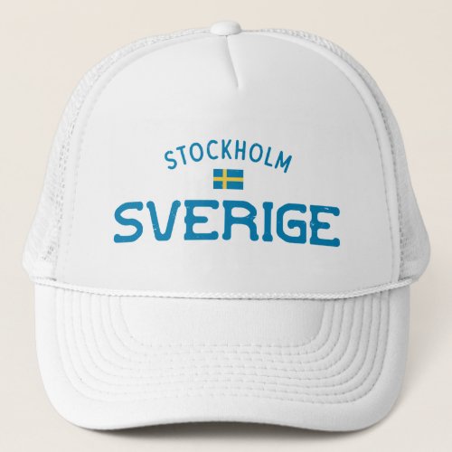 Distressed Stockholm Sverige Sweden Trucker Hat