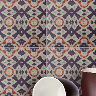Distressed Stone Texture Ethnic Mosaic Geometric