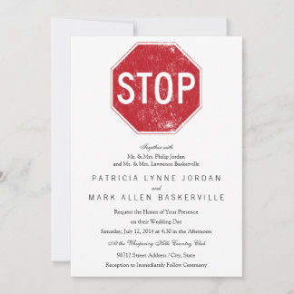 Distressed Stop Sign Invitation