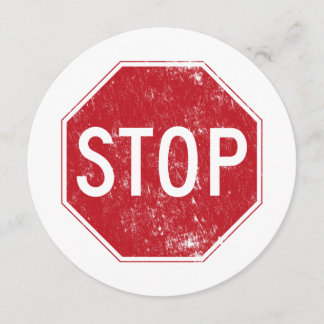 Distressed Stop Sign Invitation