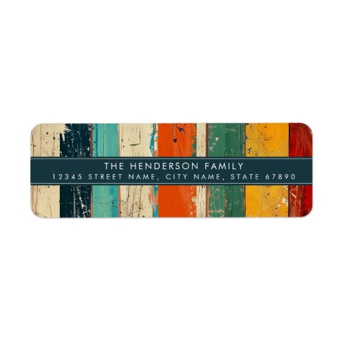 Distressed Stripe Background Return Address Labels